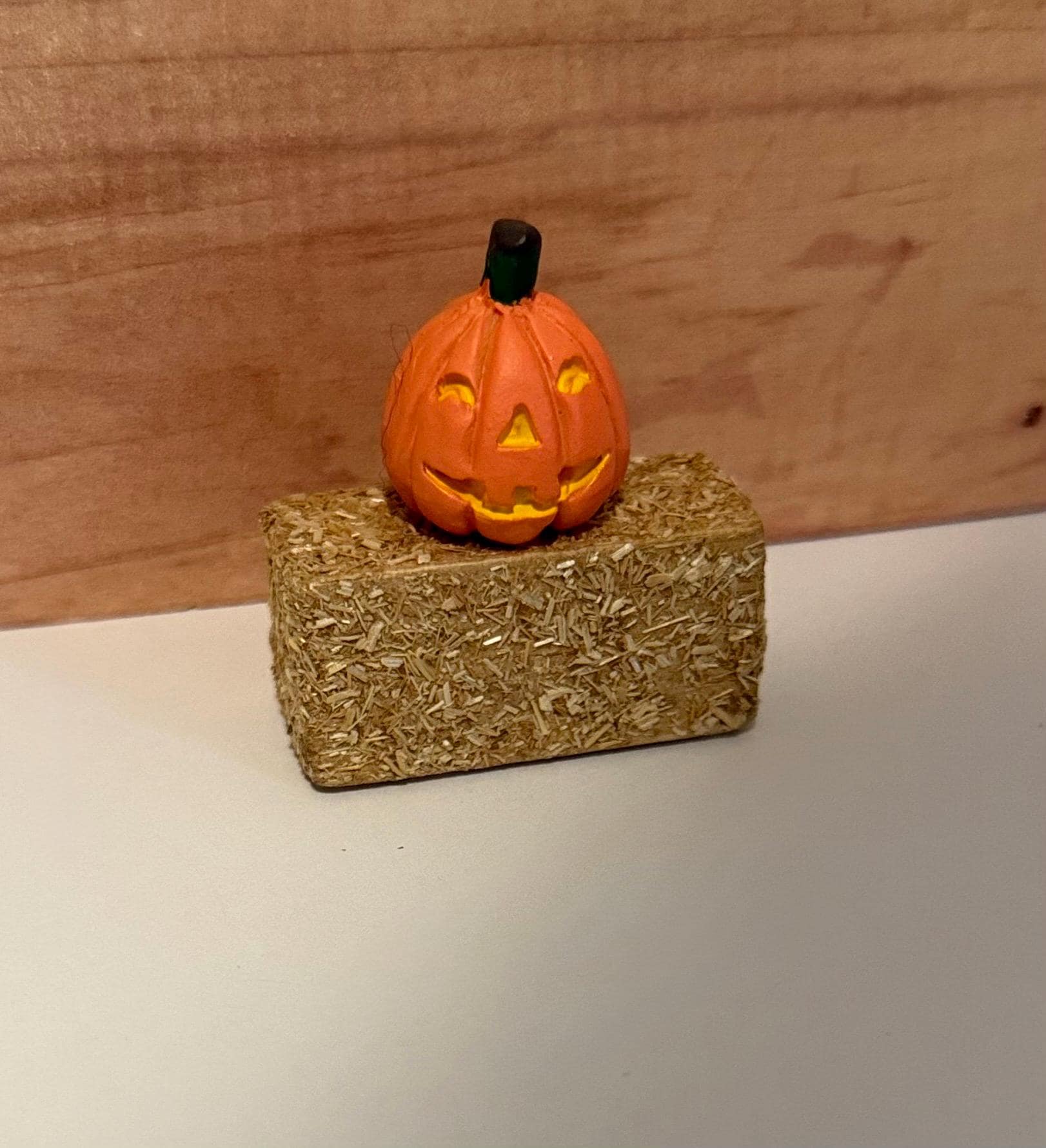 miniature pumpkin patch Jack O Lantern pumpkin(s) on a haystack- 2  choices