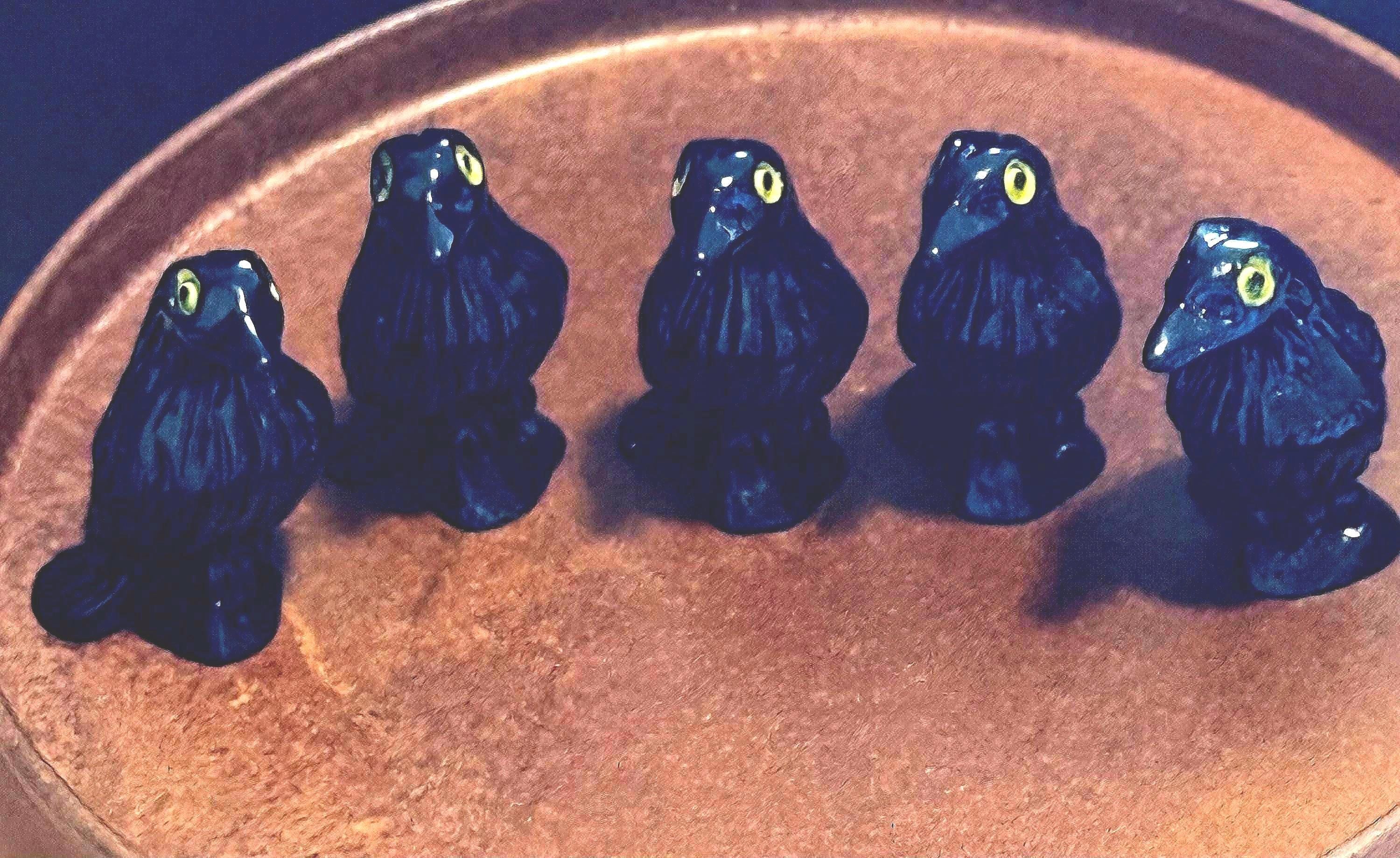 miniature black crows-set of 5