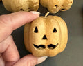 Miniature Papier Mache Pumpkins: Fall Halloween Decor, Set of 3
