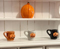 miniature Jack o lantern pumpkin ceramic coffee mugs
