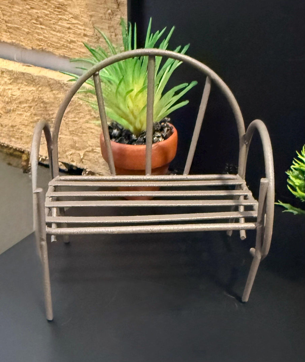 miniature rustic outdoor  bench-1:12 scale