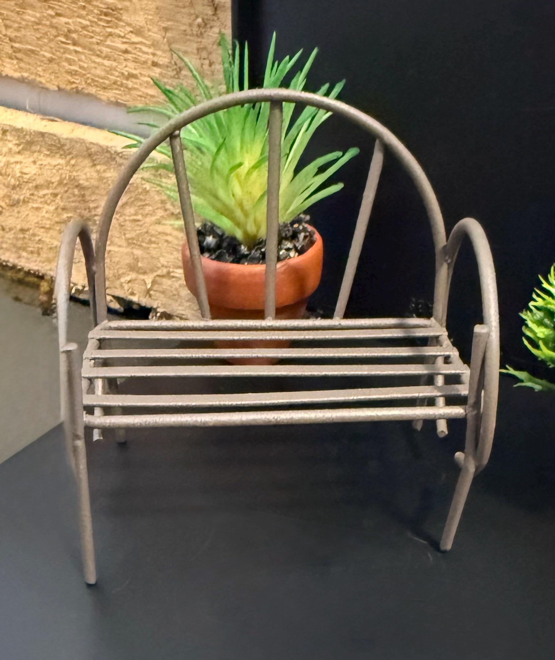 miniature rustic outdoor  bench-1:12 scale