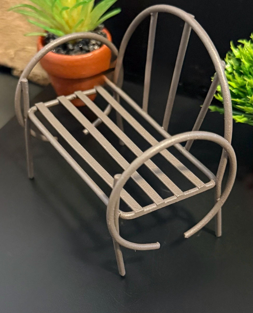 miniature rustic outdoor  bench-1:12 scale