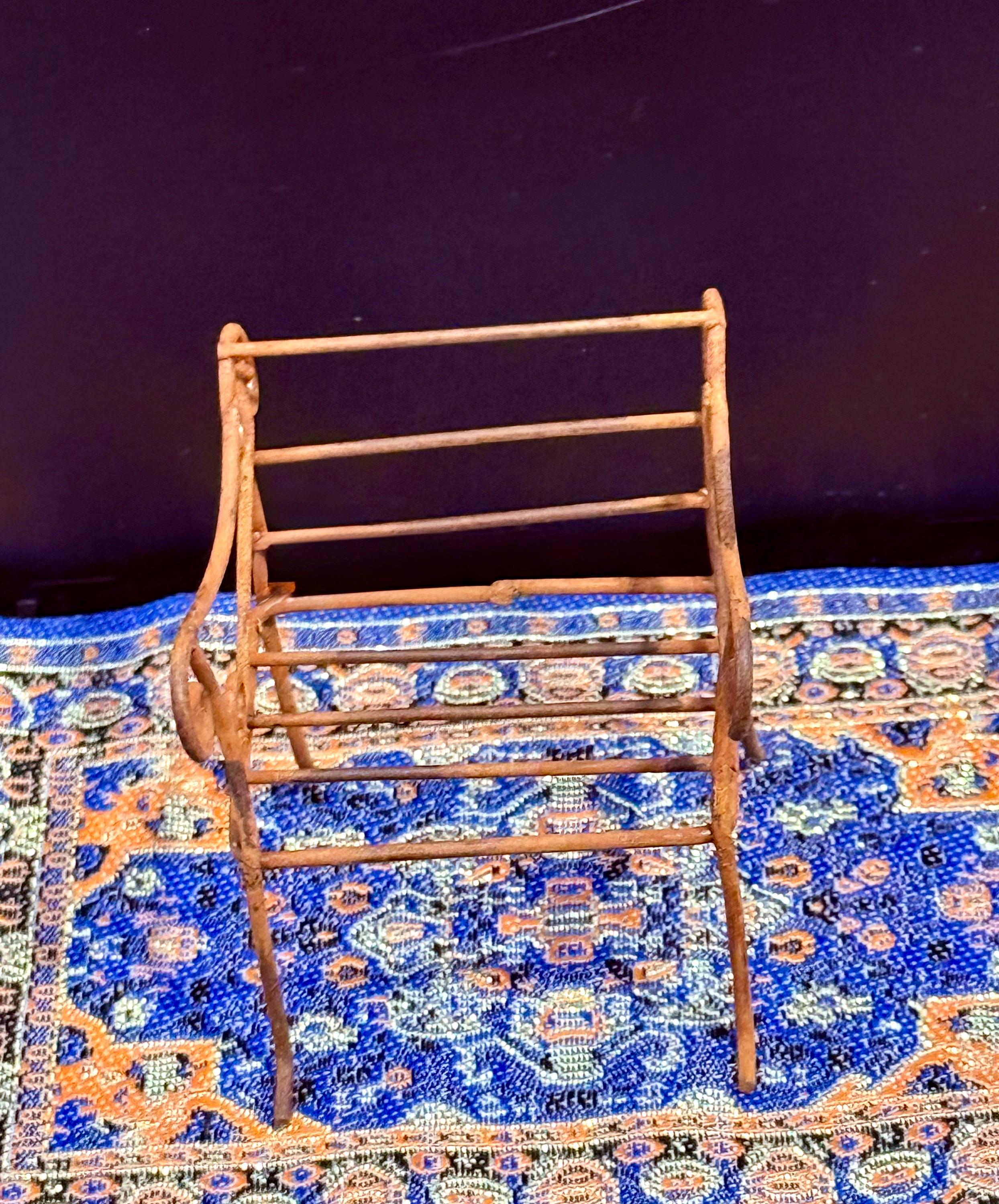 Miniature rustic outdoor metal chair-1:12 scale