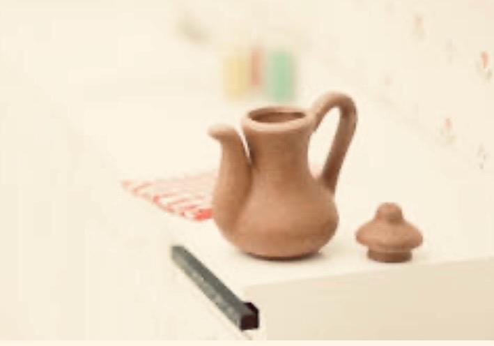 Miniature Terra Cotta clay teapot