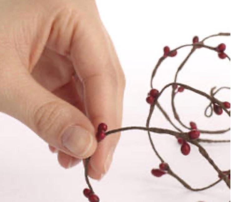 Miniature red pip berry garland-72”