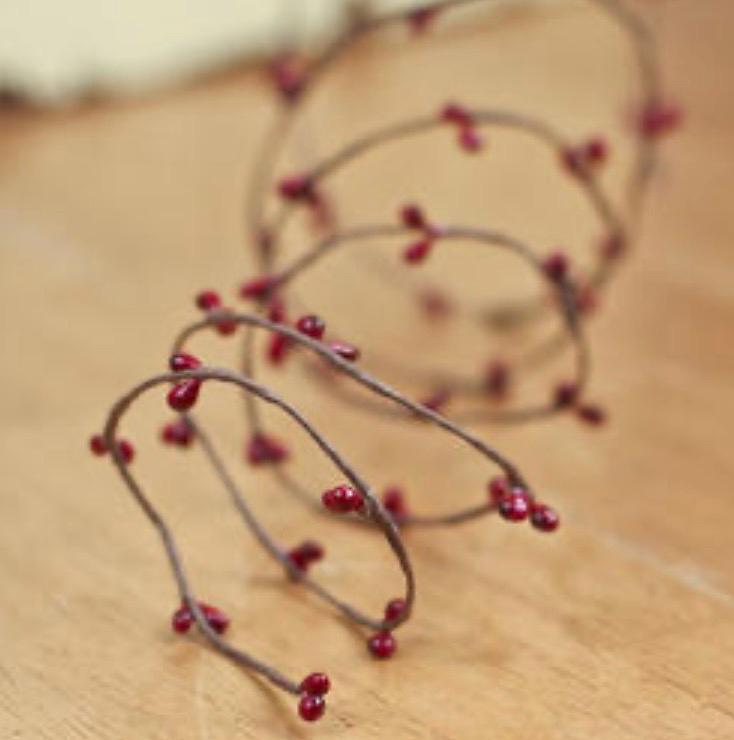 Miniature red pip berry garland-72”