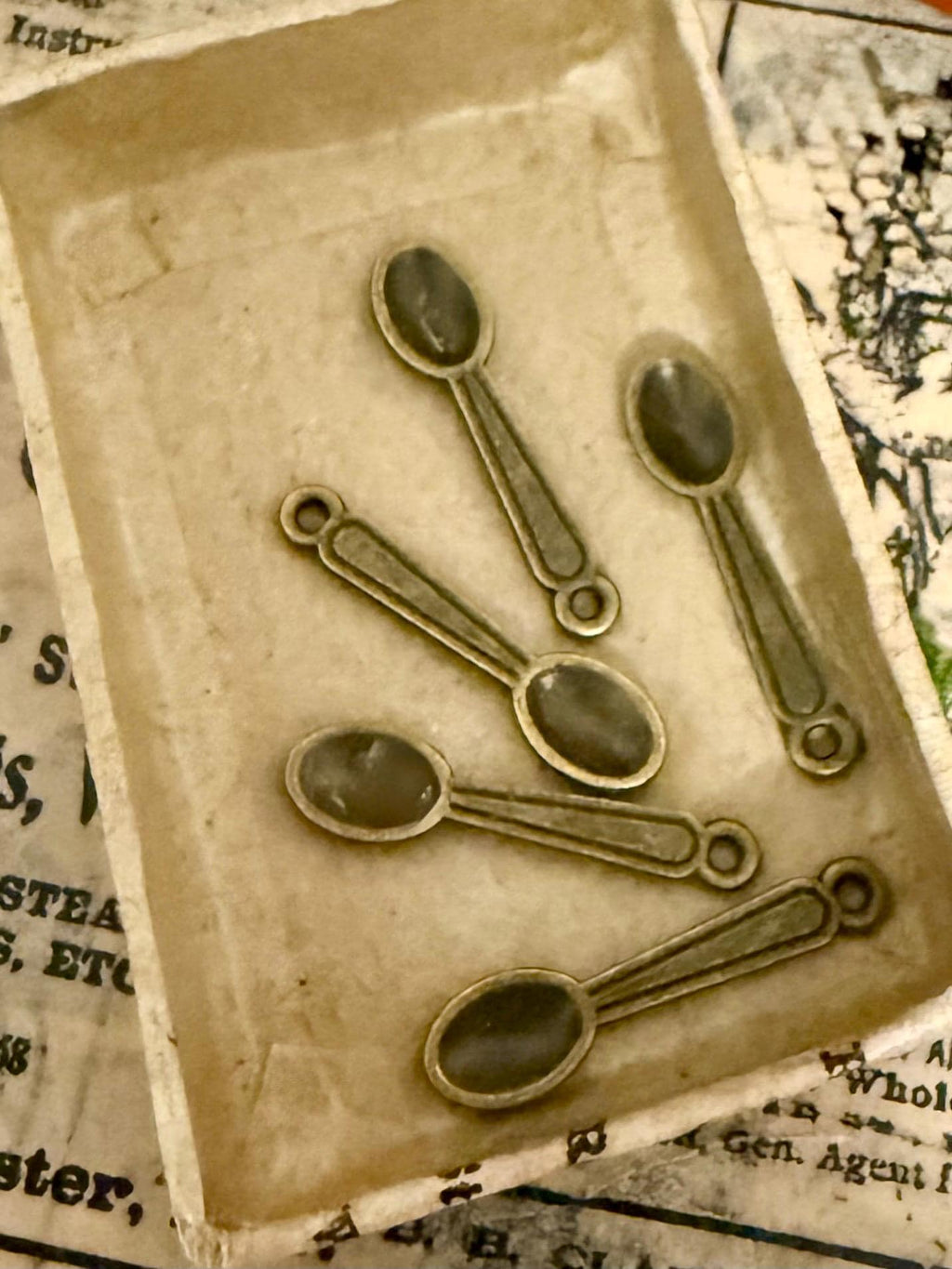 miniature golden  spoons-3 in set, dollhouse scale