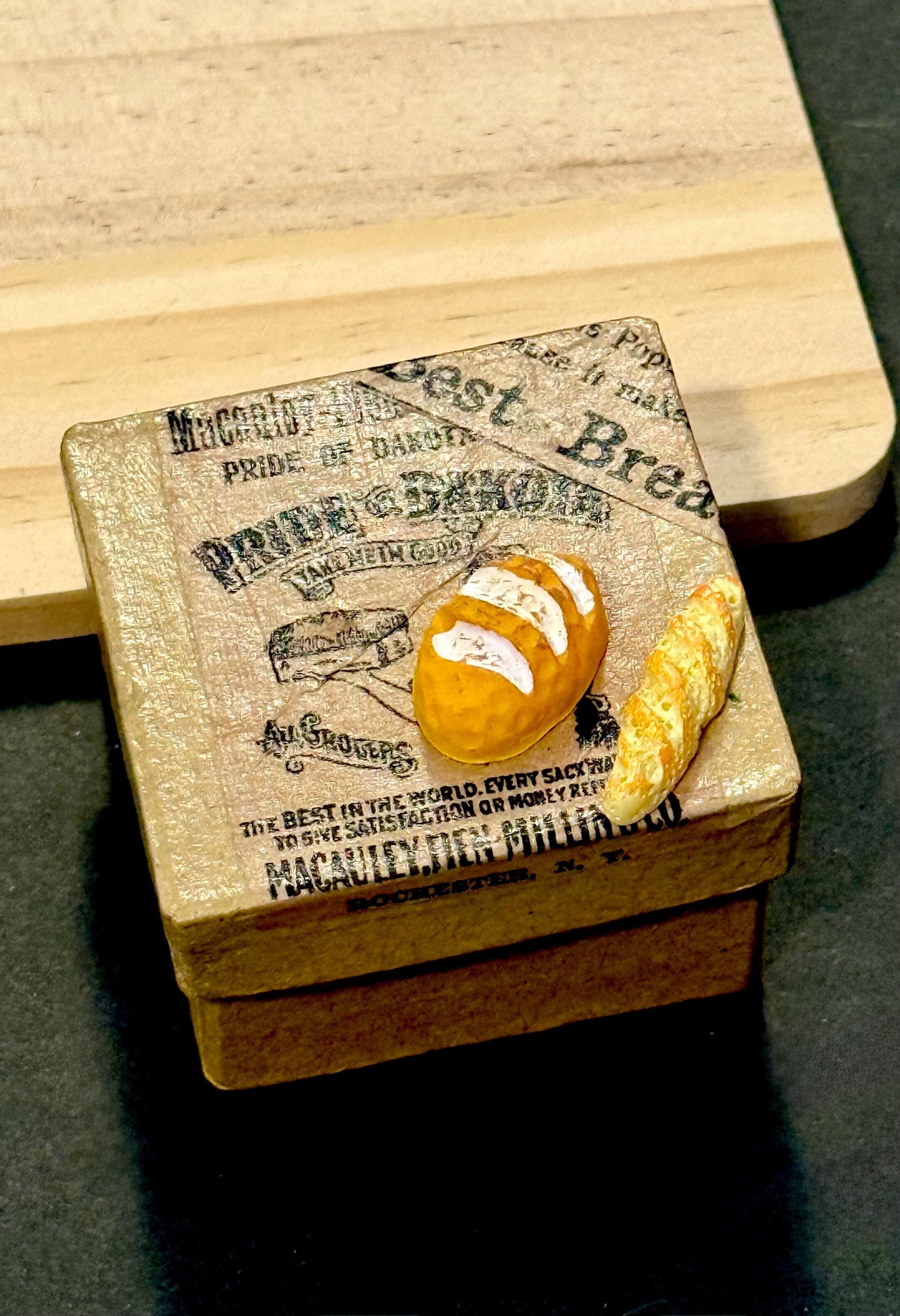 miniature vintage gift boxes- bakery bread theme