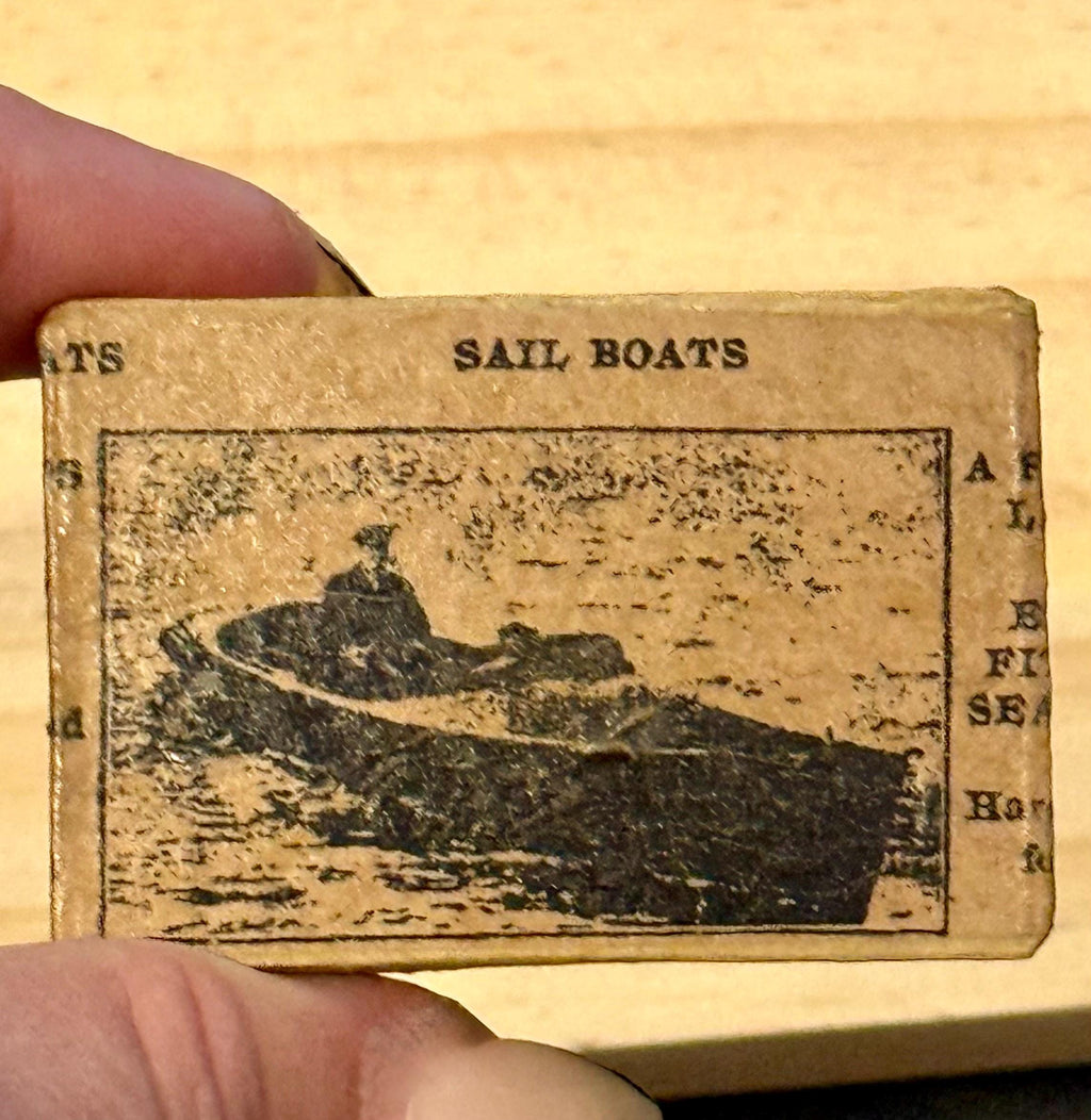 miniature vintage gift box- boat theme