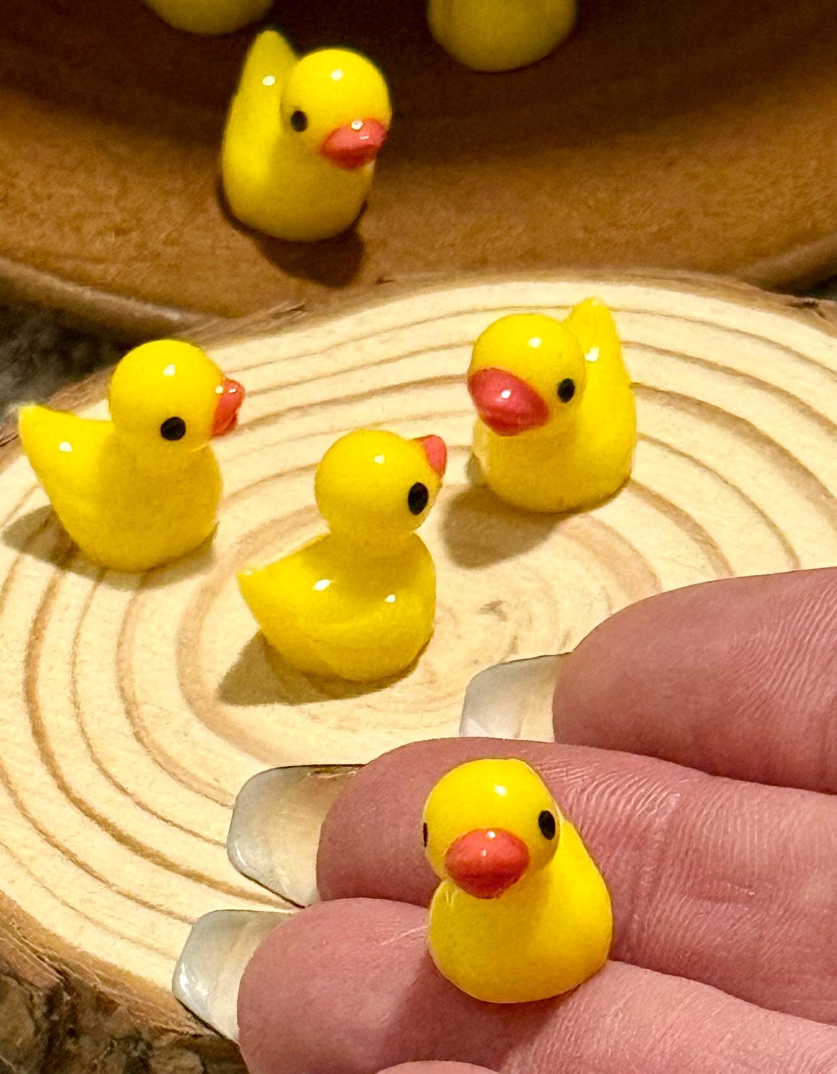 miniature yellow ducks-set of 3