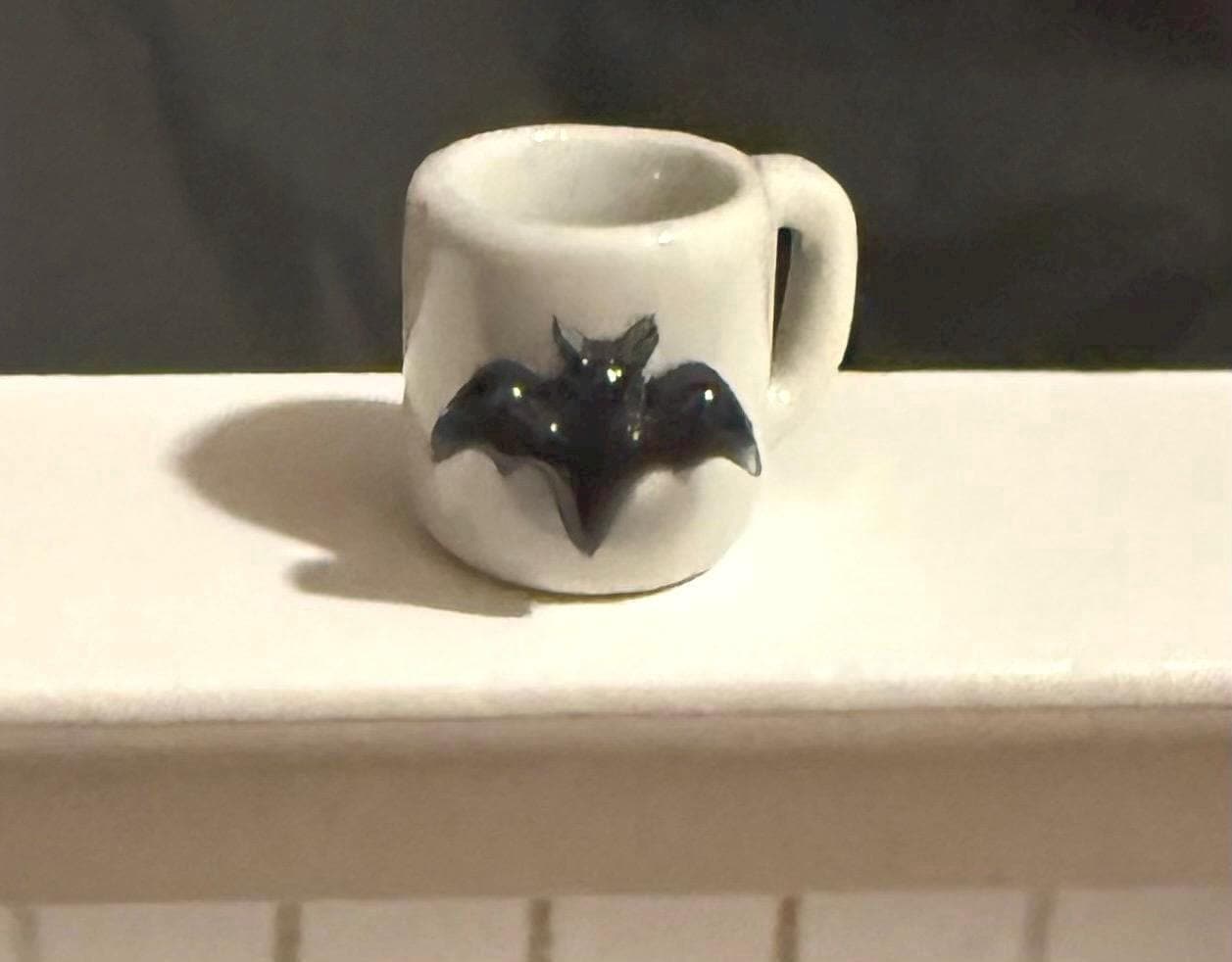 miniature bat coffee mugs in 3 color choices-dollhouse size