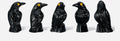 miniature black crows-set of 5