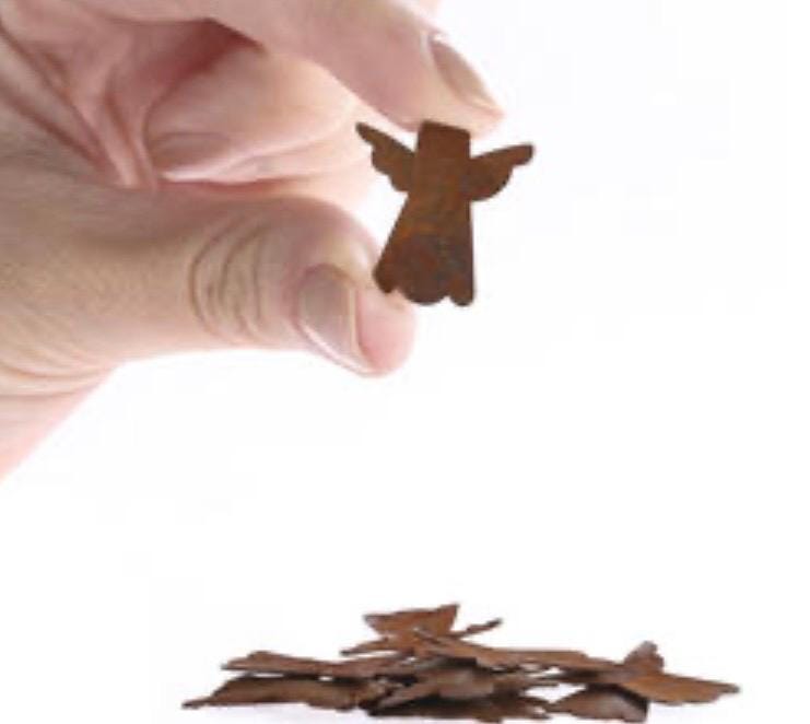 Mini  Rustic Angel Cutouts-3/4”  set of 2