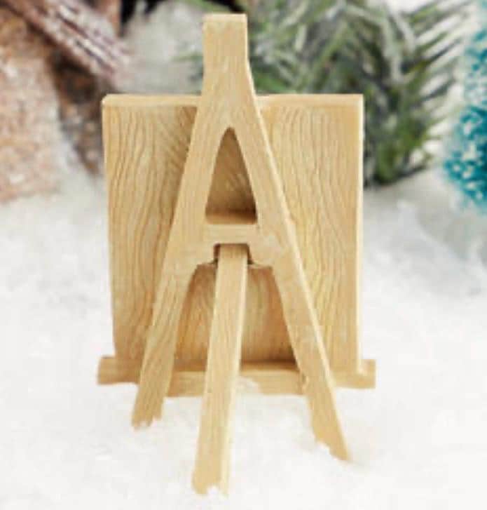 Miniature Framed Santa art on easel