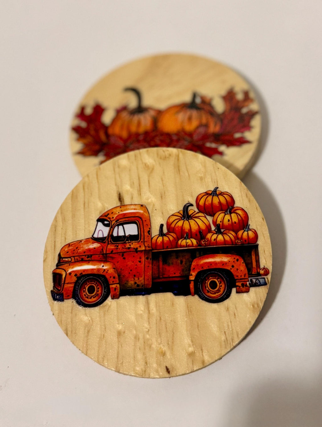 Coaster set with pumpkins and truck
