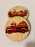 Coaster set with pumpkins and truck