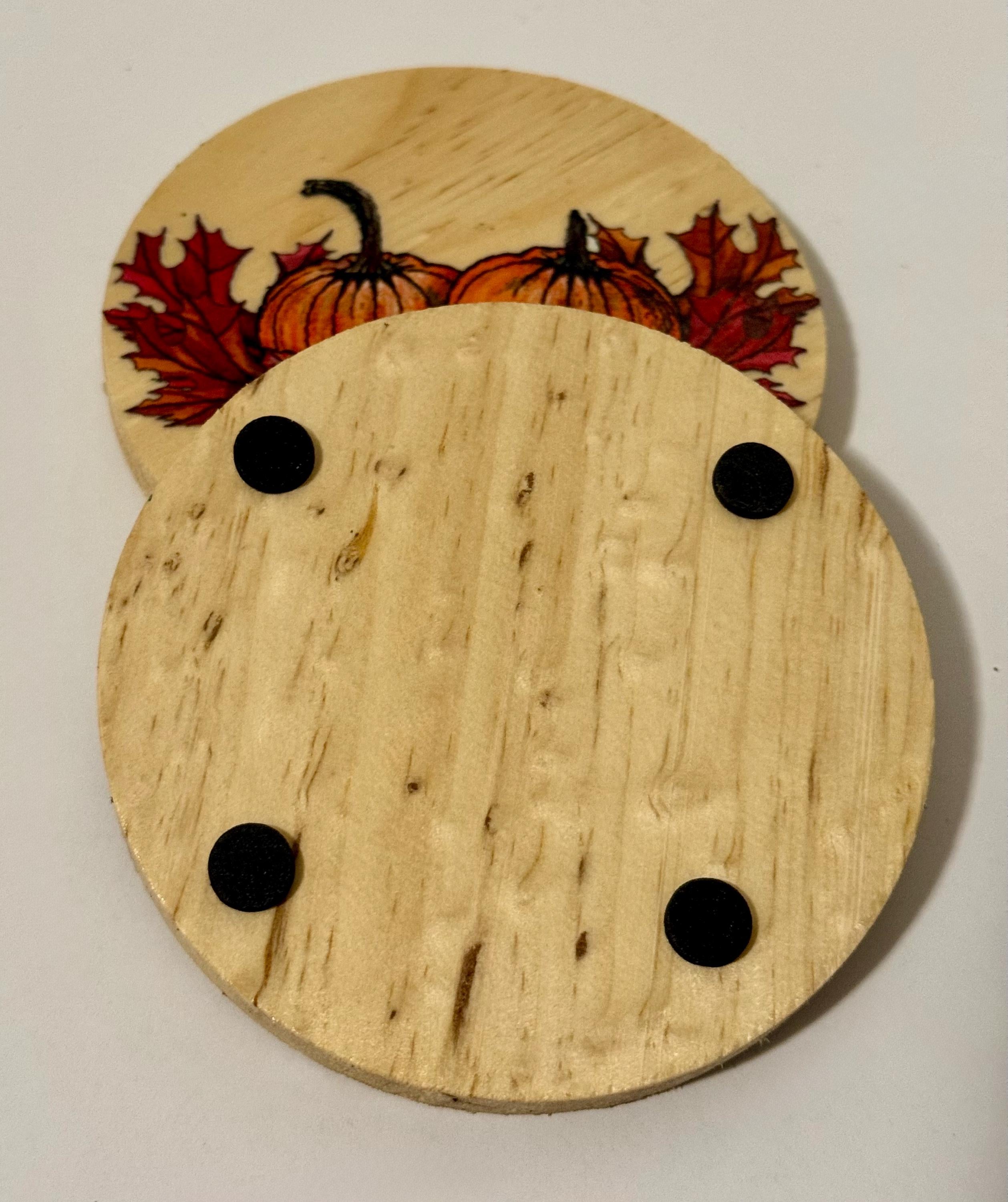 Coaster set with pumpkins and truck