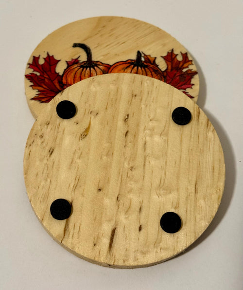 Coaster set with pumpkins and truck