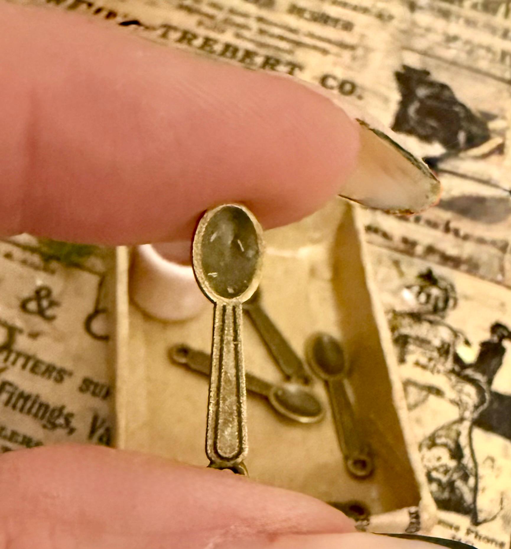 miniature golden  spoons-3 in set, dollhouse scale