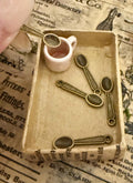 miniature golden  spoons-3 in set, dollhouse scale