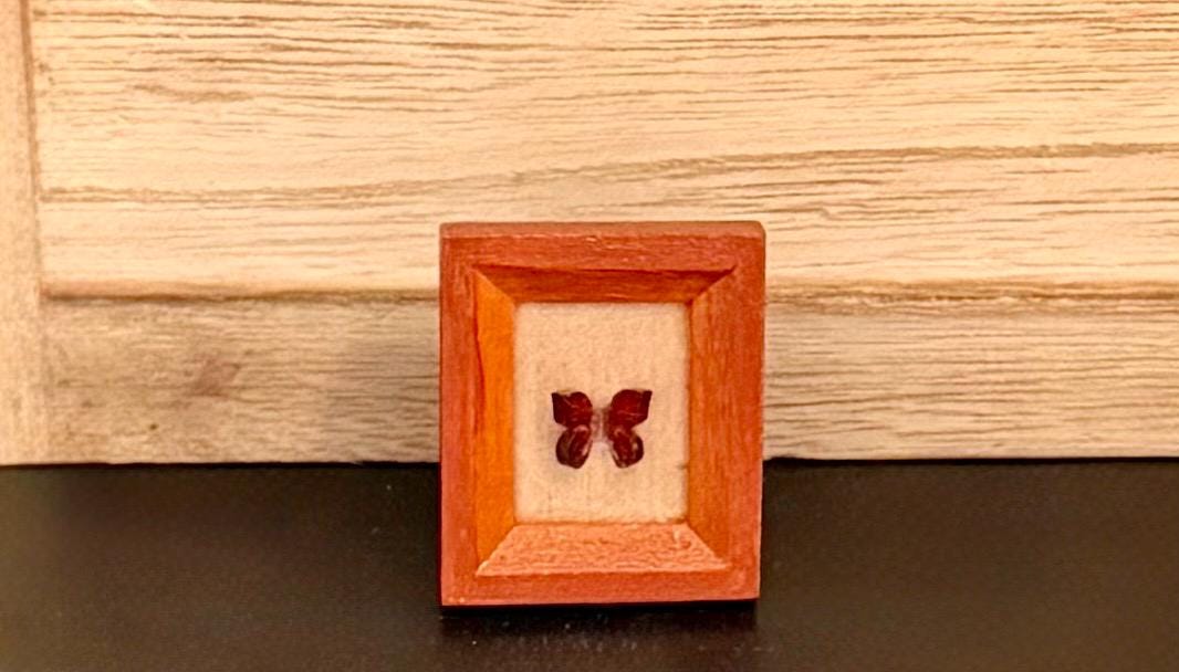Miniature frame with butterfly-1:12 scale