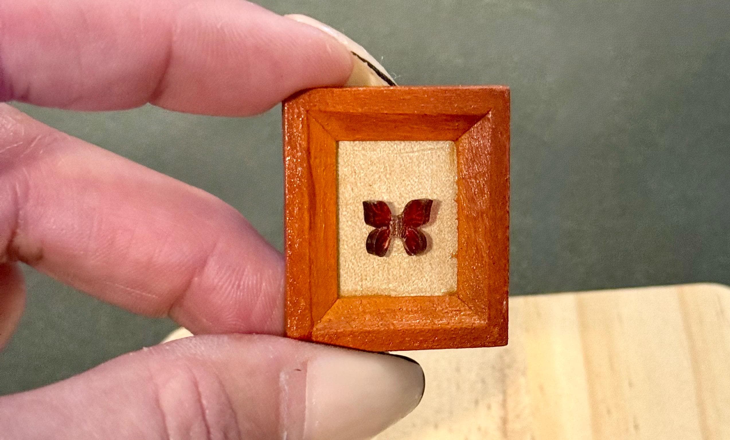 Miniature frame with butterfly-1:12 scale