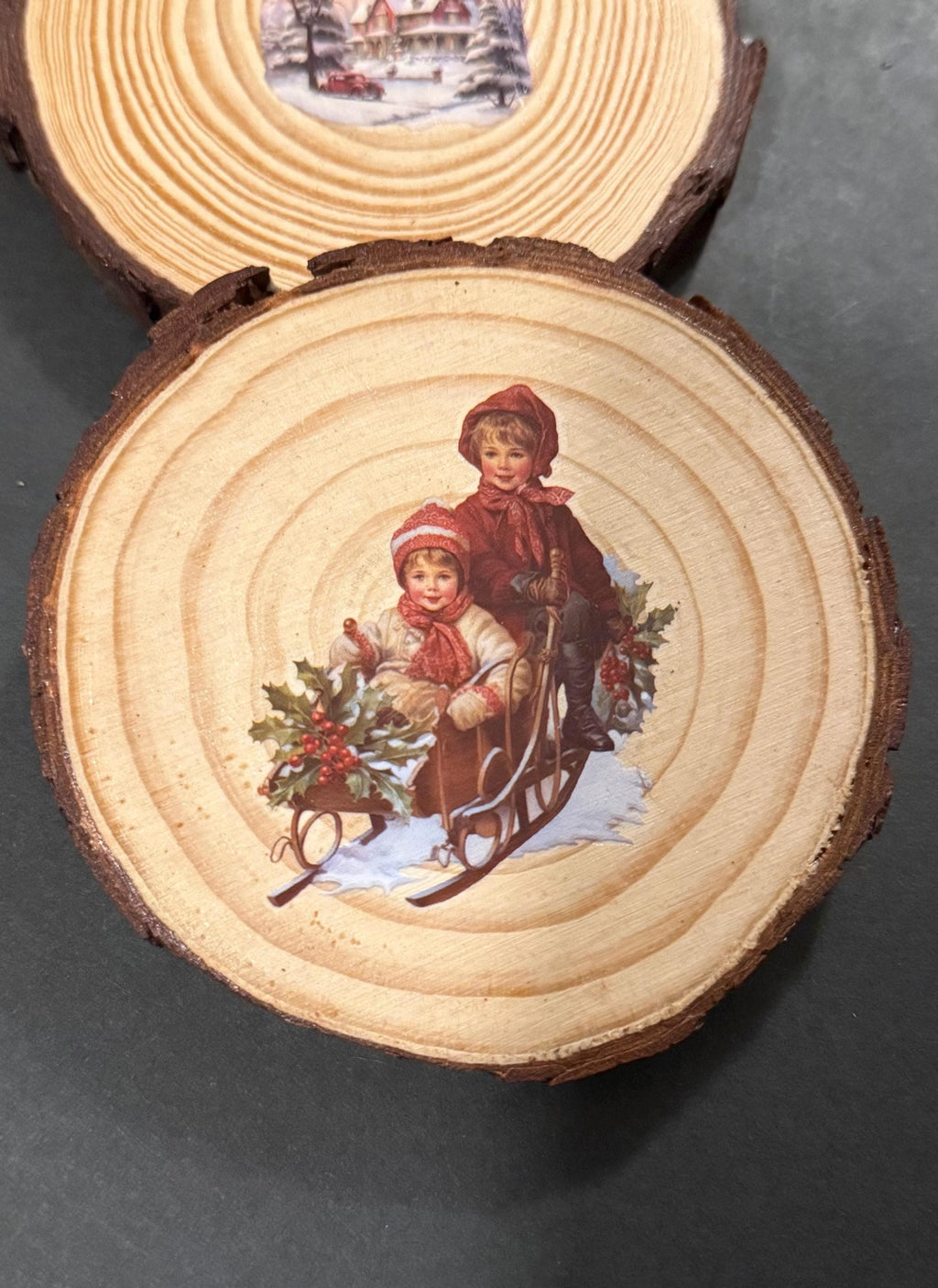 Coaster set of 4- Vintage Christmas design