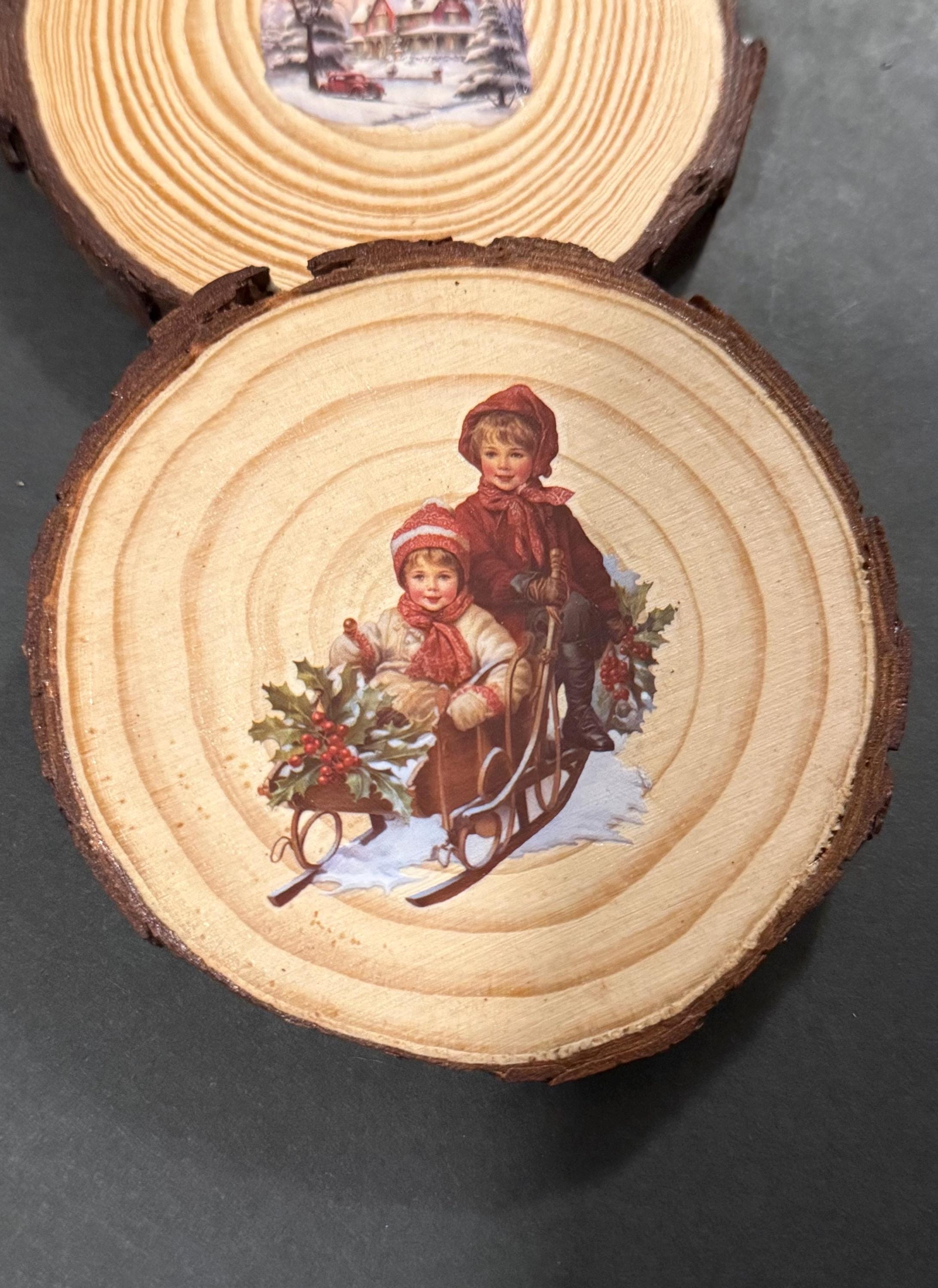 Coaster set of 4- Vintage Christmas design