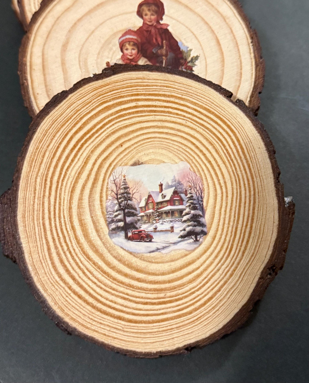 Coaster set of 4- Vintage Christmas design