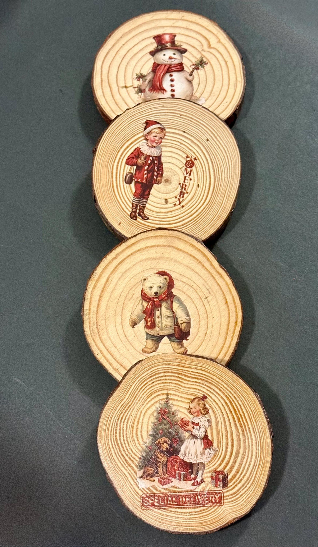 Coaster  set of 4- Vintage Christmas design