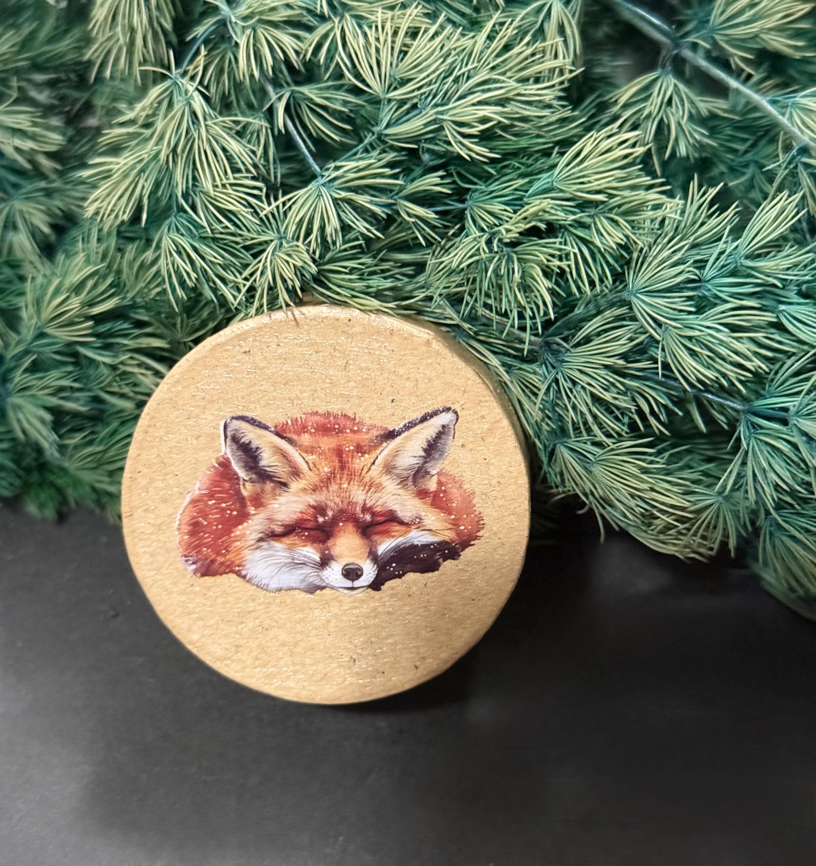 Miniature Christmas Winter Fox theme Gift Box with miniature(s) inside