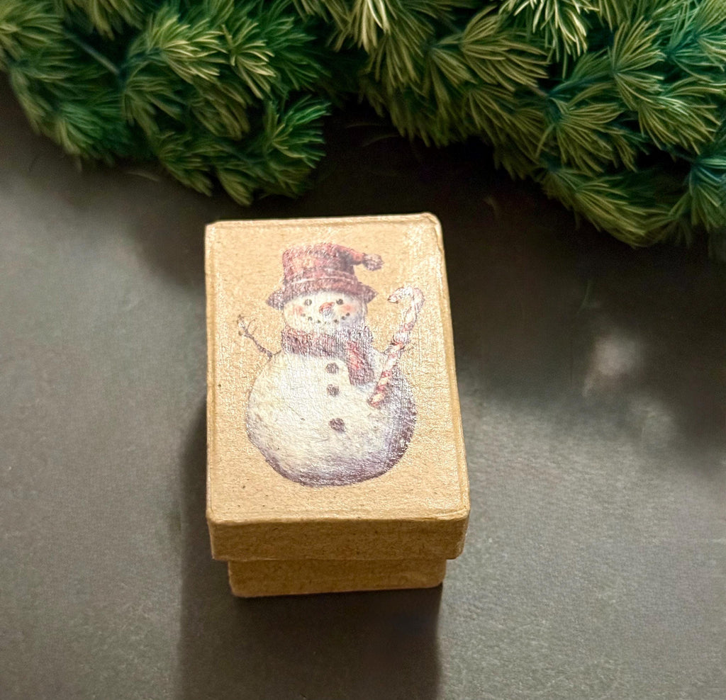 Miniature Christmas Snowman theme Gift Box with miniature(s) inside