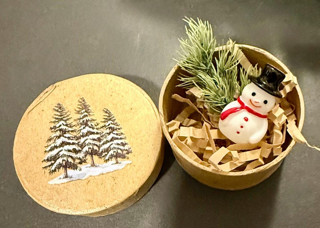 Miniature Christmas tree and snowman theme Gift Box with miniature(s) inside