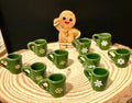 Miniature Christmas coffee mugs with snowflakes-1:12 dollhouse scale