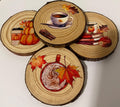 Coaster set of 4- Coffee, pumpkins, and book theme