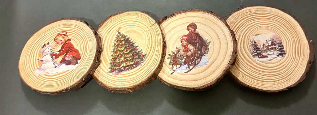 Coaster set of 4- Vintage Christmas design