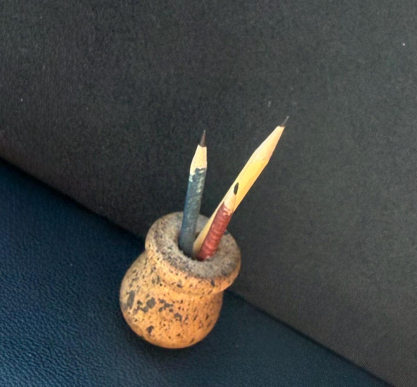 Miniature wooden pencil holder with pencils-1:12 scale