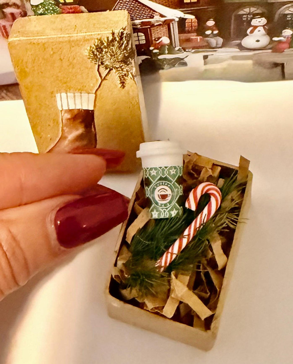 Miniature Christmas theme Gift Boxes with miniature(s) inside-sold individually