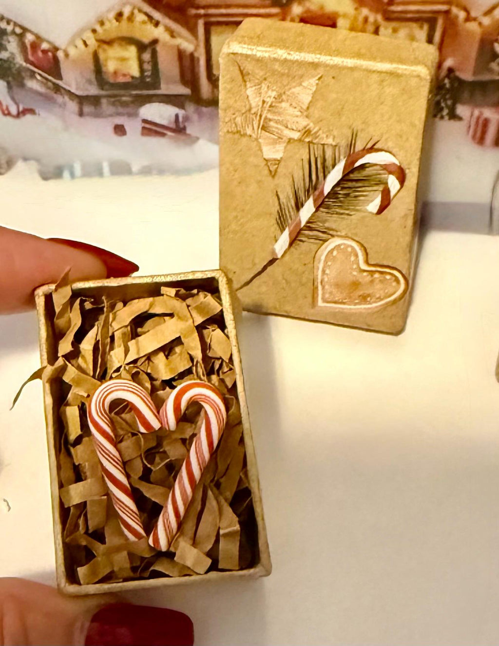 Miniature Christmas theme Gift Boxes with miniature(s) inside-sold individually