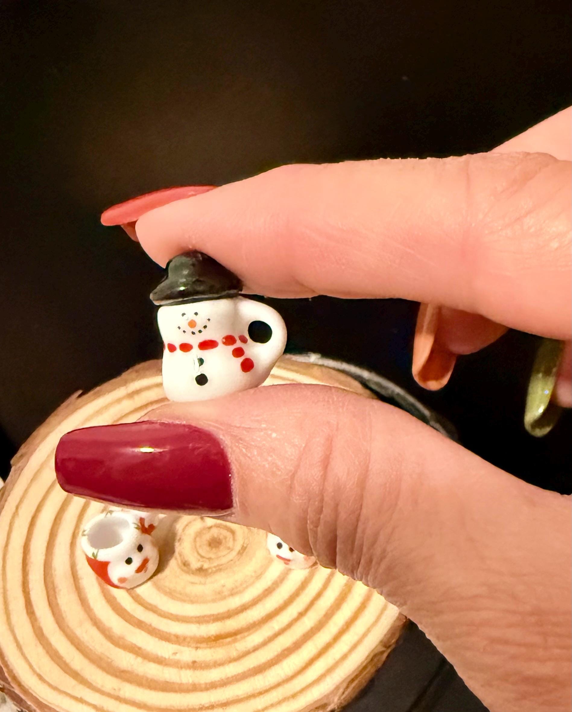 Miniature Snowman Coffee pot and mugs- 2 Tiny Reindeer Mugs