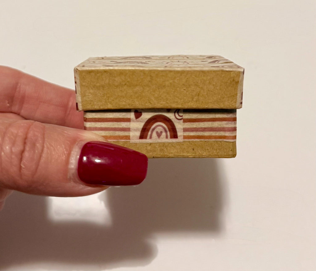 miniature bohemian designed paper mache gift box with miniature