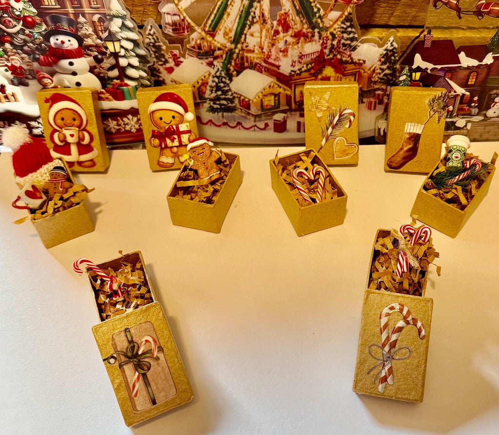 Miniature Christmas theme Gift Boxes with miniature(s) inside-sold individually