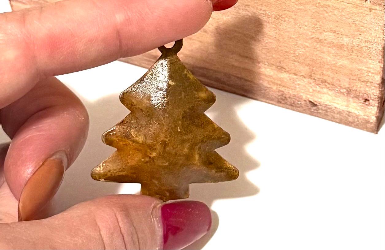 Miniature Christmas Rustic Rusty Pine tree decor-set of 3