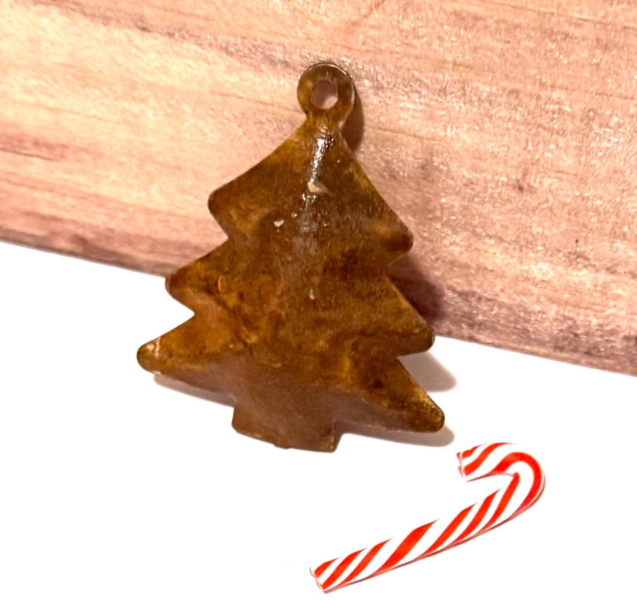 Miniature Christmas Rustic Rusty Pine tree decor-set of 3