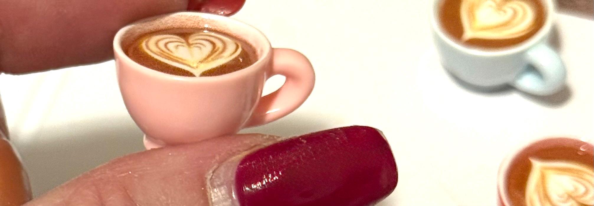 Miniature Heart Coffee Latte Mugs