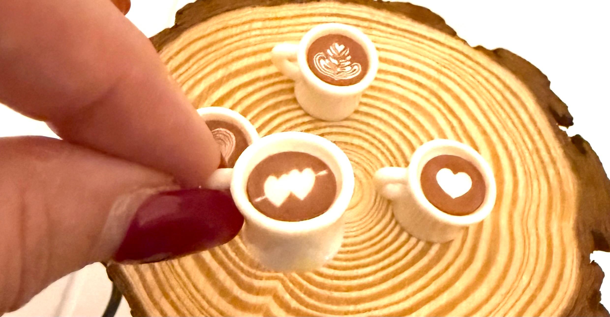 Miniature Heart Coffee Latte Mugs