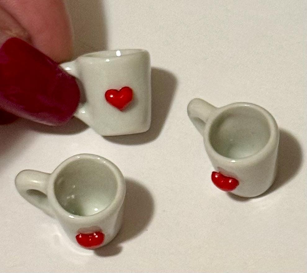 miniature heart coffee mugs