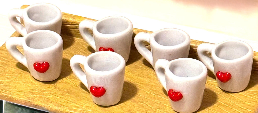 miniature heart coffee mugs