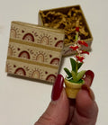 miniature bohemian designed paper mache gift box with miniature
